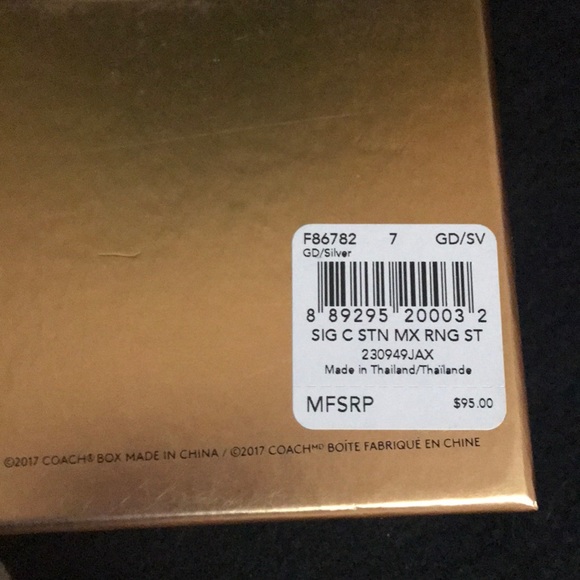 Three Ring set! Coach Brand New Condition Size 7 - Picture 4 of 4